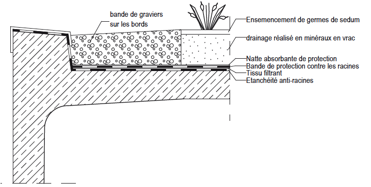 Schéma végétalisation en petites mottes sur le chantier