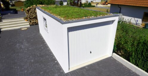 Toiture de garage avec Zapf : Toit végétalisée, personnalisable